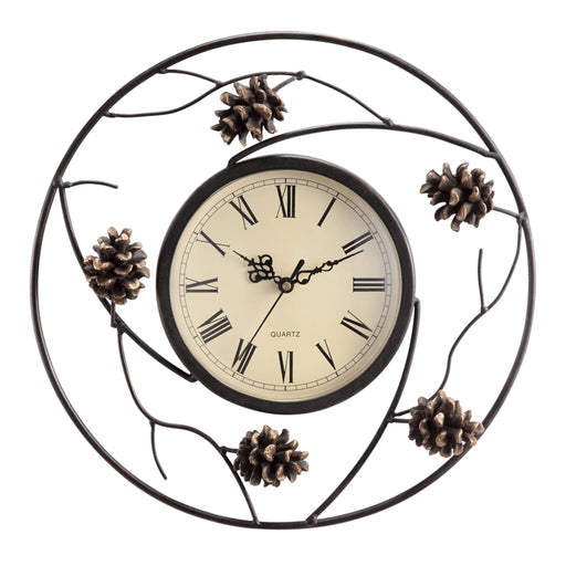Pinecone Rustic Wall Clock by San Pacific International/SPI Home