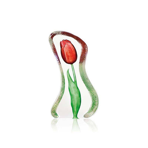 Red Tulip Crystal Sculpture-Small by Mats Jonasson