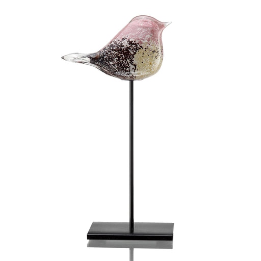 Tall Glass Bird Statue- Brown-Pink-Gold by San Pacific International/SPI Home