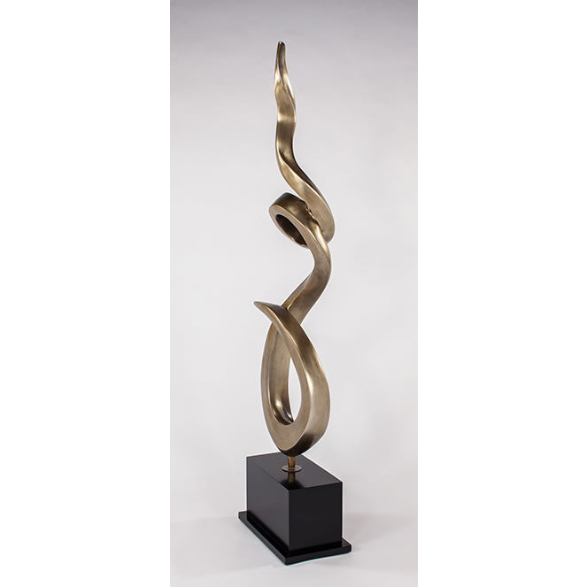Twisted Flame Modern Floor Sculpture by Artmax - Side View