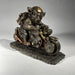 steampunk pig on motorcycle statue