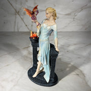 dragon and gothic women art statue 