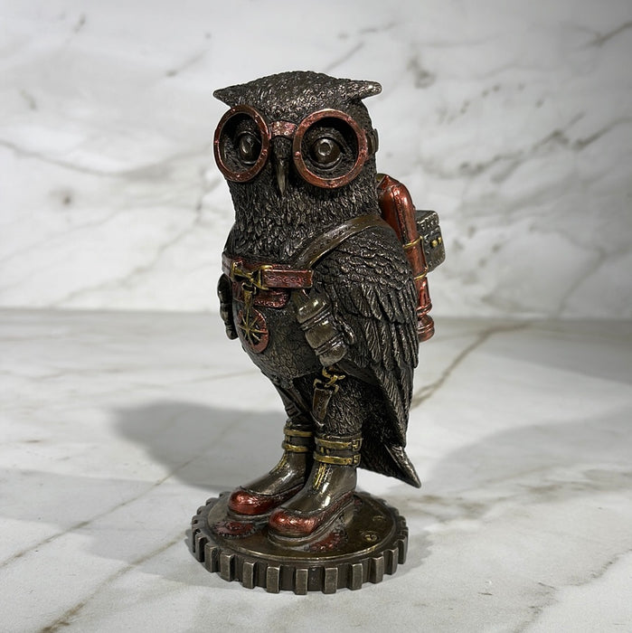 steampunk owl statues 