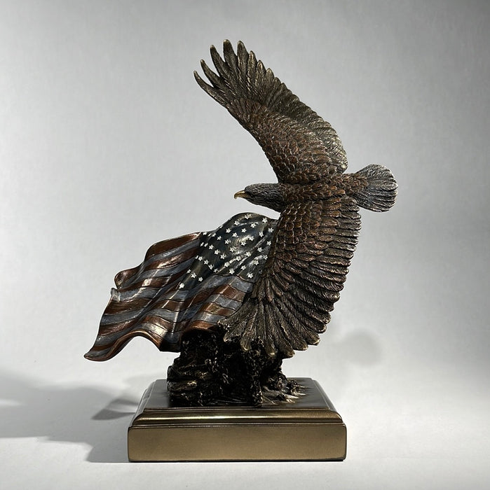 Eagle with American Flag Sculpture 