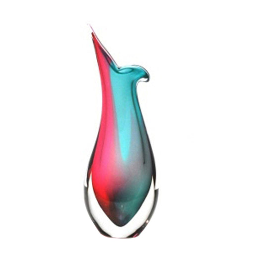 Murano Glass Tivoli Vase-Aqua-Ruby