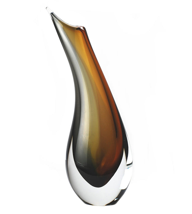 Murano Glass Sardinia Vase-Amber-Smoke