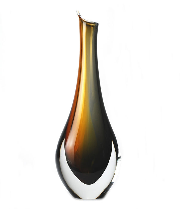 Murano Glass Piemonte Vase-Amber-Smoke
