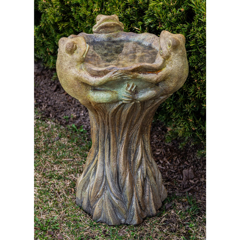 3 Frog Birdbath-Cast Stone