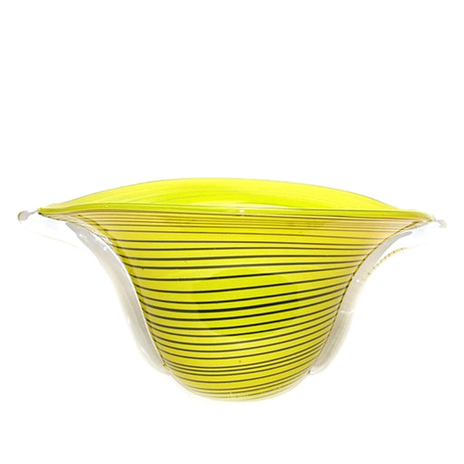 Murano Glass Tuica Yellow Arched Bowl