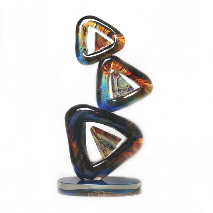Calcedonia Glass Triangolo Modern Sculpture