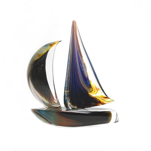 Calcedonia Glass Sailboat Sculpture