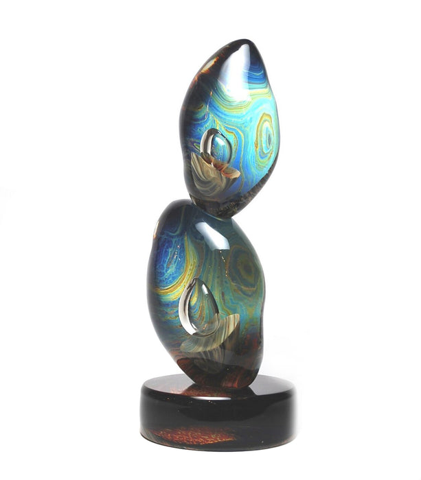 Calcedonia Glass Abstract Double Saso Sculpture