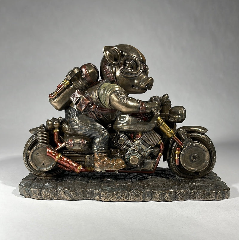 steampunk statue pig