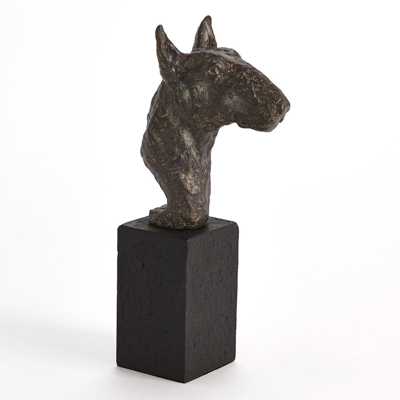 Bull Terrier Dog Bust Statue
