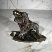 knight with axe statue 