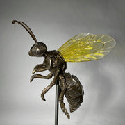 Steampunk Hornet on Stand Statue Detail