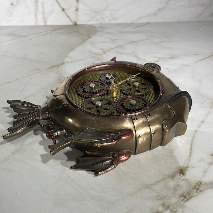 steampunk fish clock