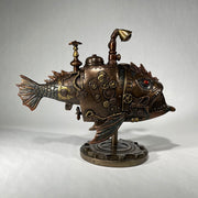 steampunk fish submarine statue