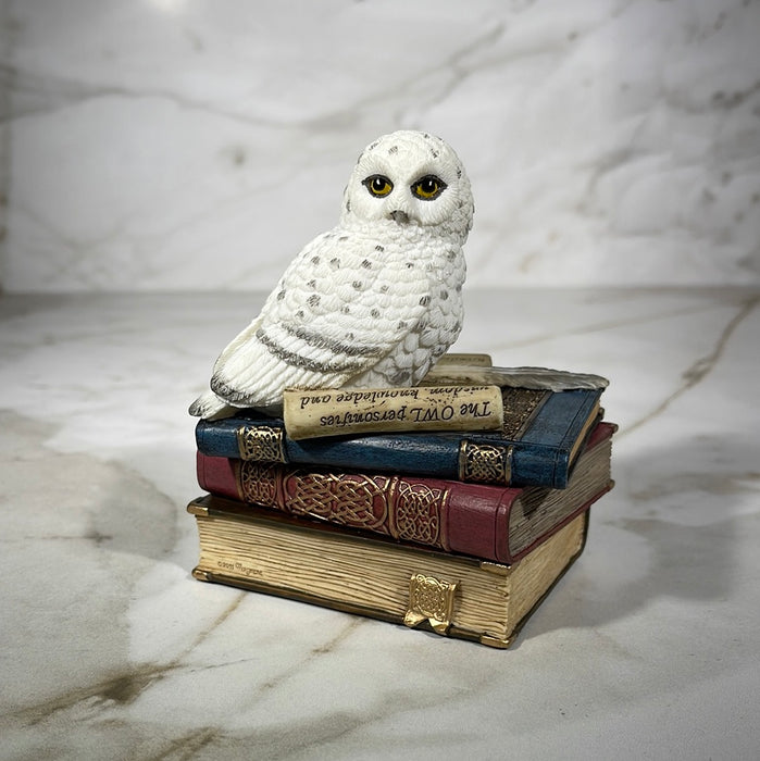 snowy owl box statue 
