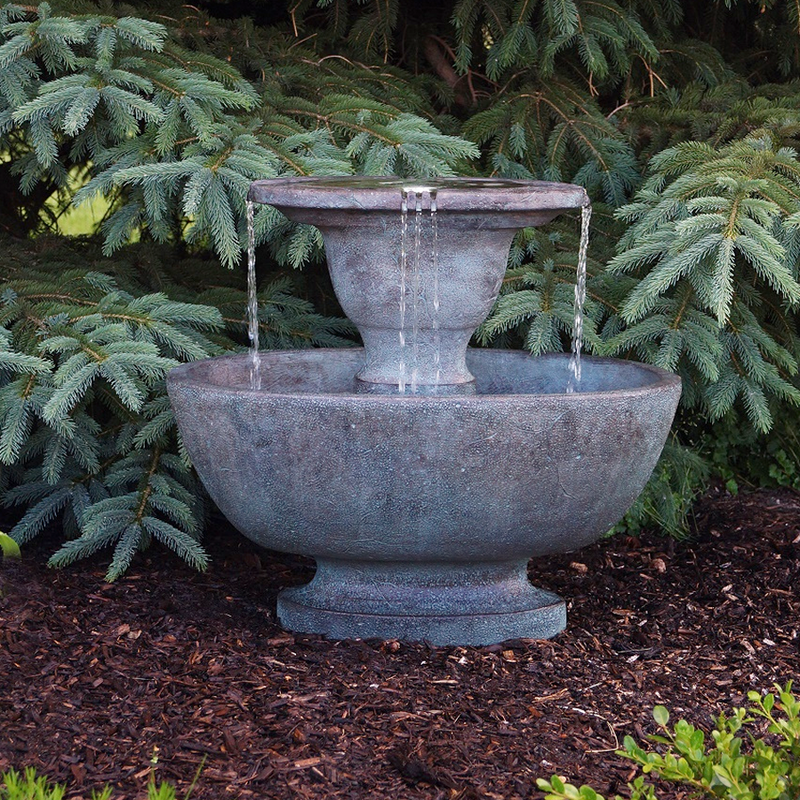 Alfresco Fountain with Plume Light- Cast Stone