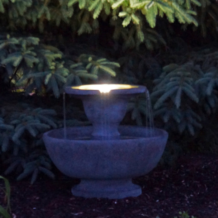 Alfresco Fountain with Plume Light- Cast Stone