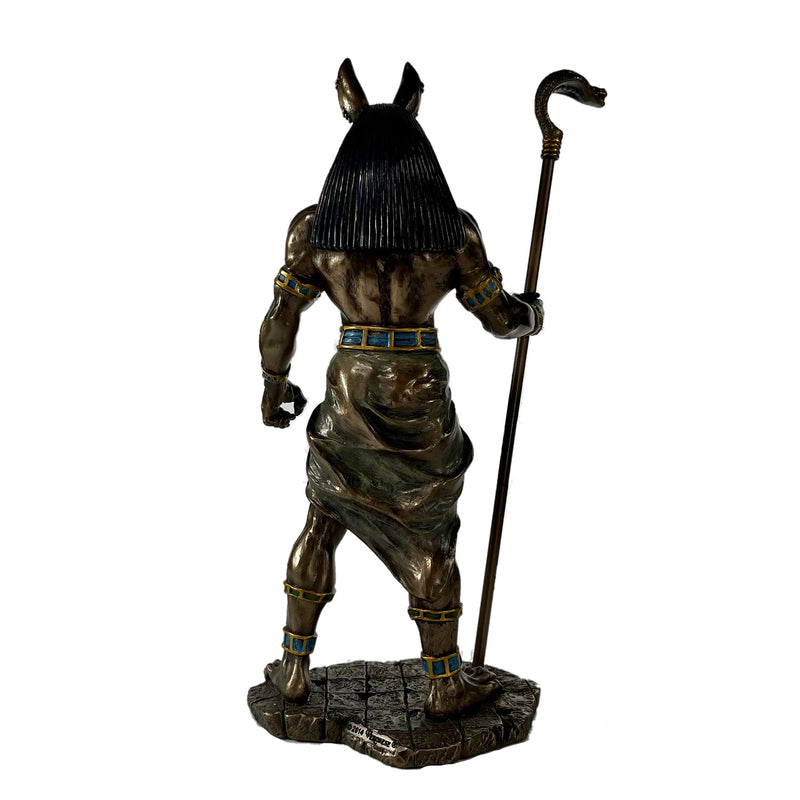 Anubis Holding Cobra Head Scepter Statue