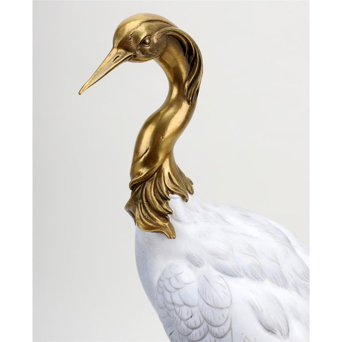 Art Deco Style Egret Sculpture-Porcelain & Bronze