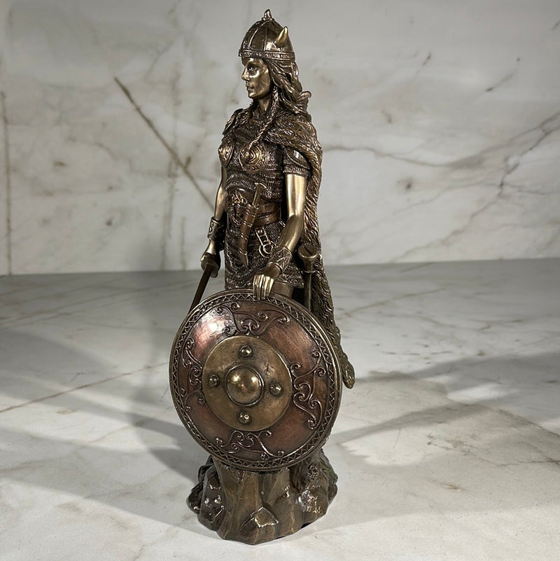 viking warriors female statue 