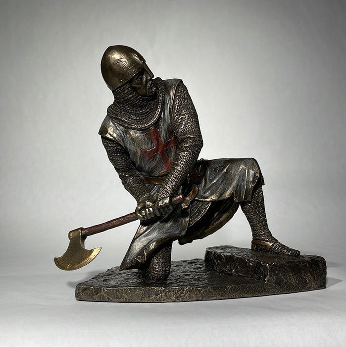 knights Templar with axe statue 