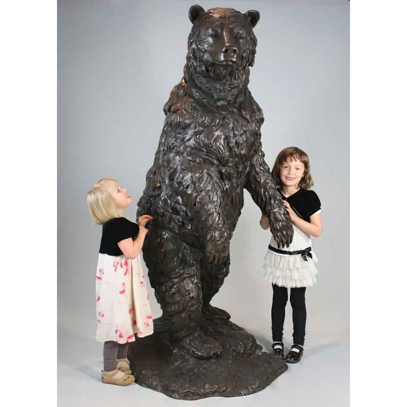 Large Standing Bear Bronze Sculpture
