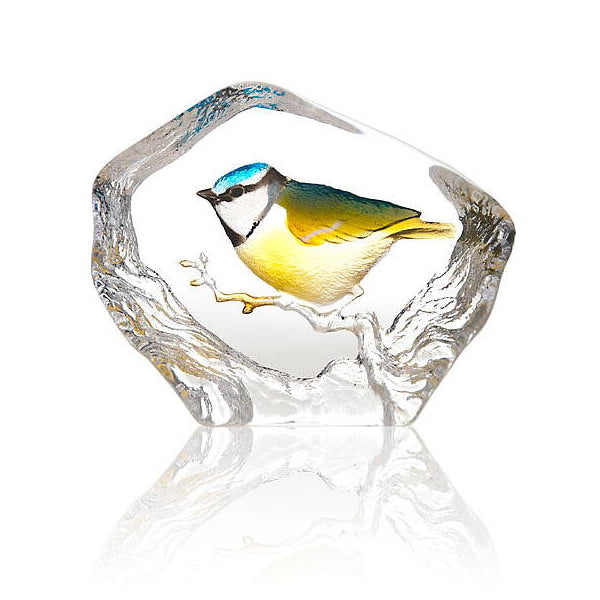 Blue Tit Crystal Bird Figurine