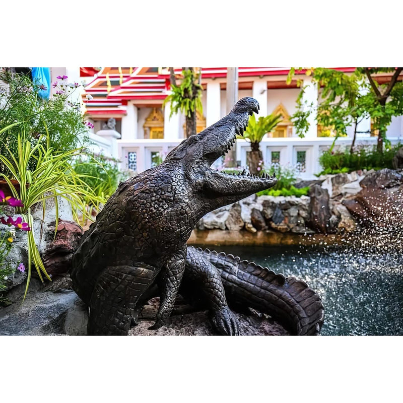 Bronze Crocodile Sculpture
