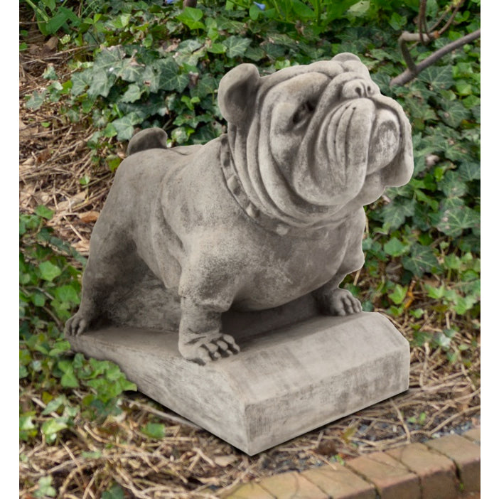 Mascot Bulldog Garden Statue-Cast Stone