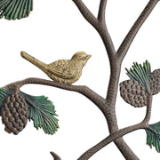 Bird and Pinecone Garden Trellis Detail View