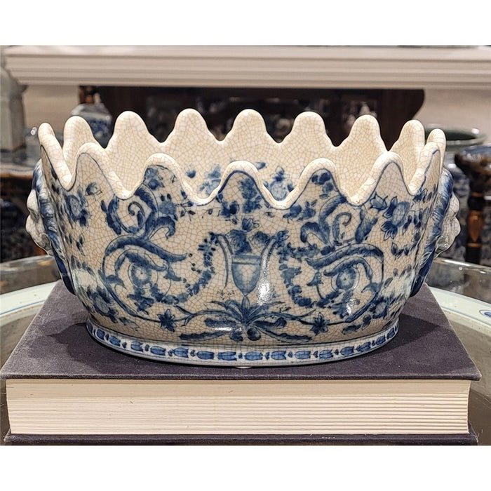 Blue Azure Casey Cachepot Planter-Porcelain