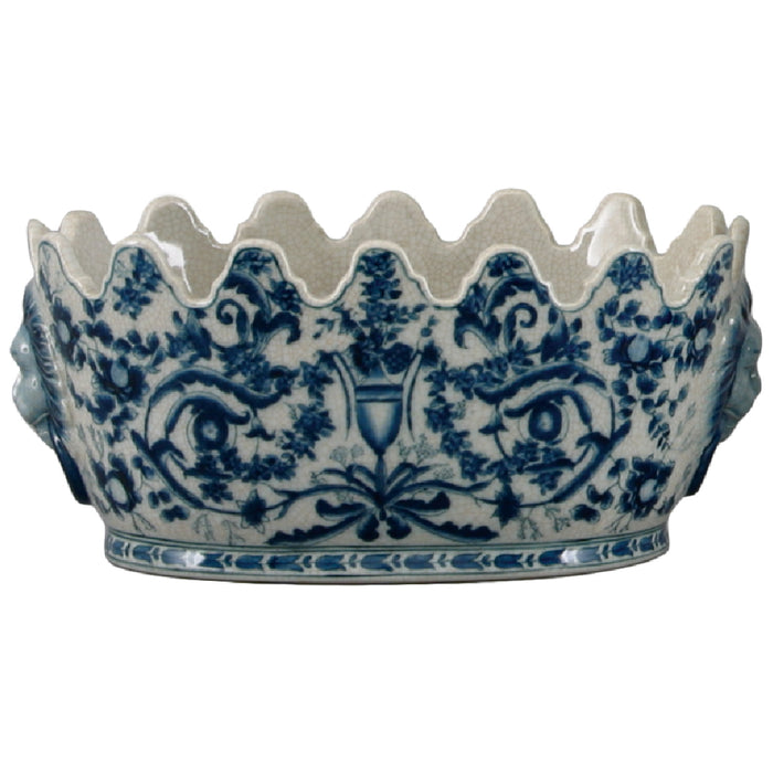 Blue Azure Casey Cachepot Planter-Porcelain