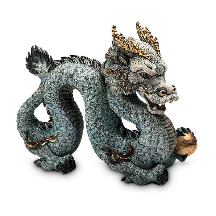 Blue Chinese Dragon Sculpture-Ceramic