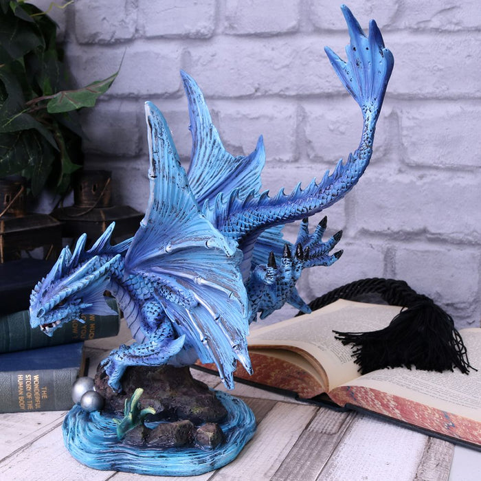 Blue Water Dragon Statue by Anne Stokes