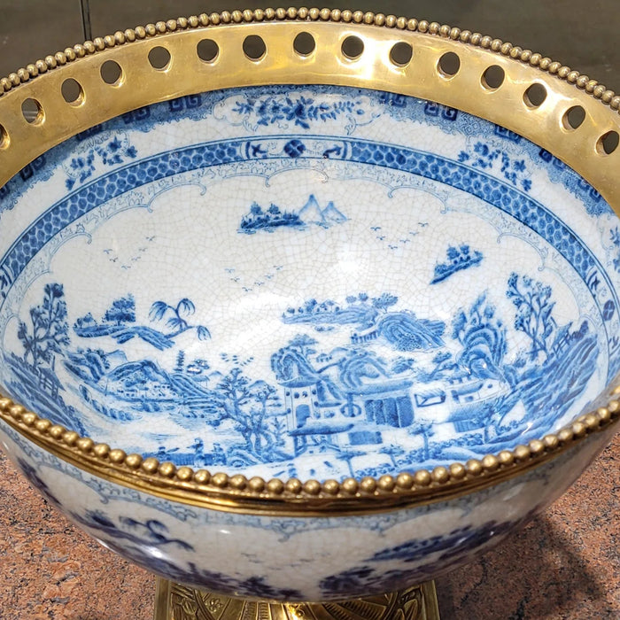 Blue & White Masterpiece Vase-Porcelain & Bronze