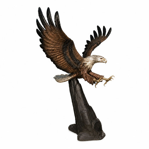 giant bronze eagle sculpture on white background