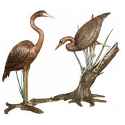 Bronze Heron Garden Sculptures