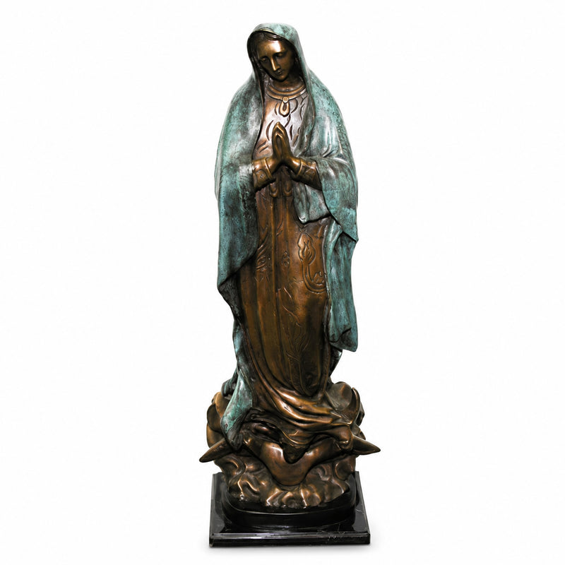 Bronze Lady Guadalupe Sculpture, 29 Inch