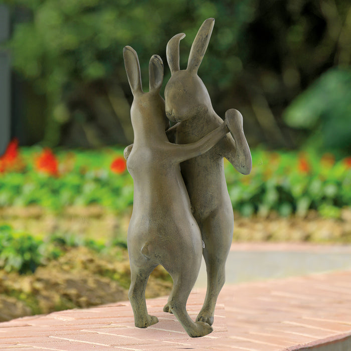 Bunnies Dancing In Garden