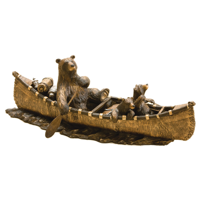 Canoe Trip Bear Sculpture by Jeff Fleming