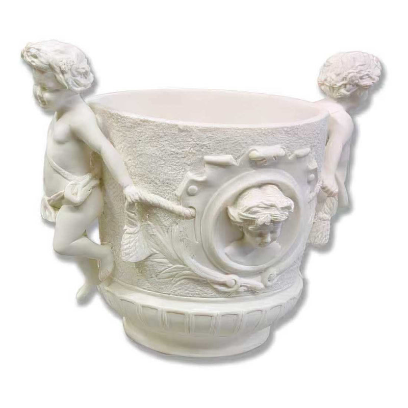 Cecina White Marble Urn