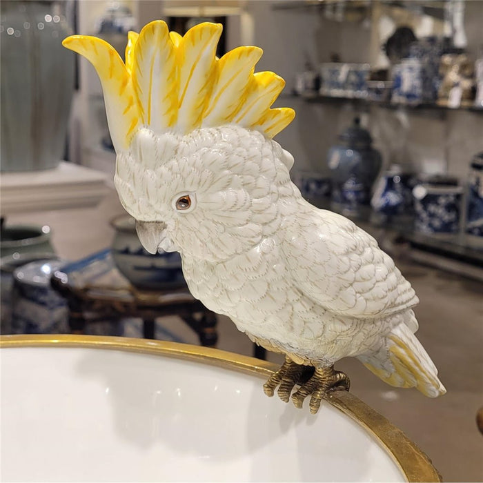 Cockatoo Basin-Porcelain & Bronze