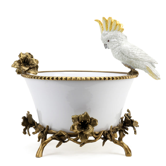 Cockatoo Basin-Porcelain & Bronze