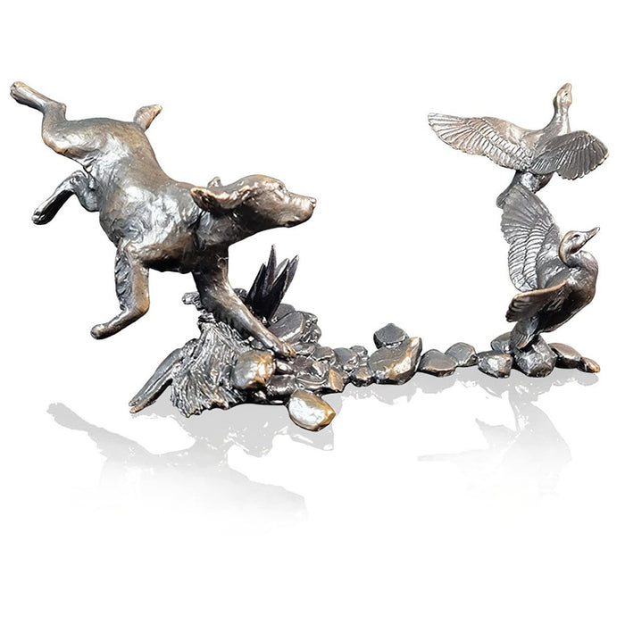 Cocker Spaniel & Mallard Ducks Bronze Sculpture-Limited Edition