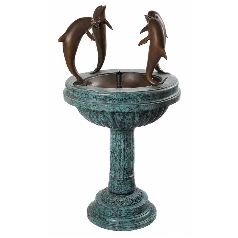 Dolphins on Bowl Bronze Fountain