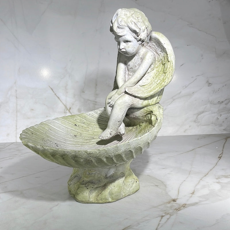 cherub birdbath 